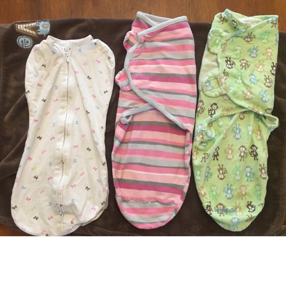 Set of three infant swaddles